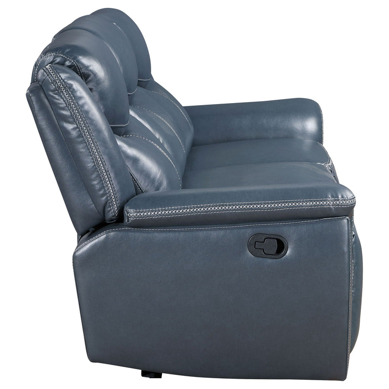 Stanwicke - Motion Reclining Sofa With Drop Down Table - Blue by HouseOfZazla