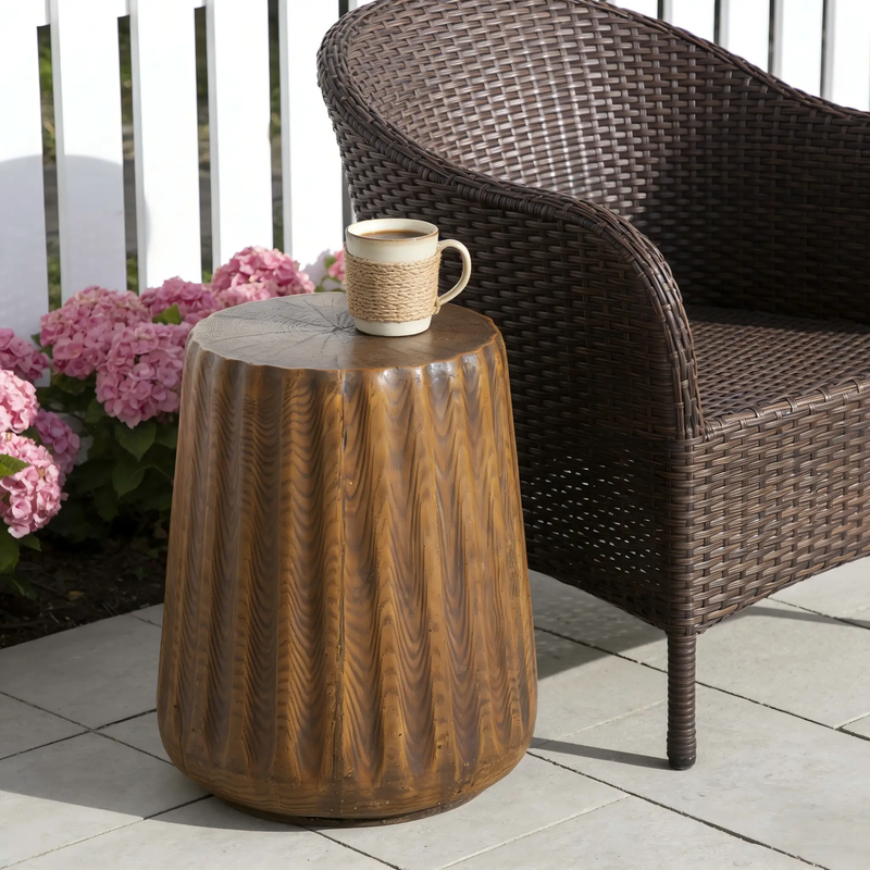 MGO Outdoor Indoor Side Table - Tree Stump Style by HouseOfZazla