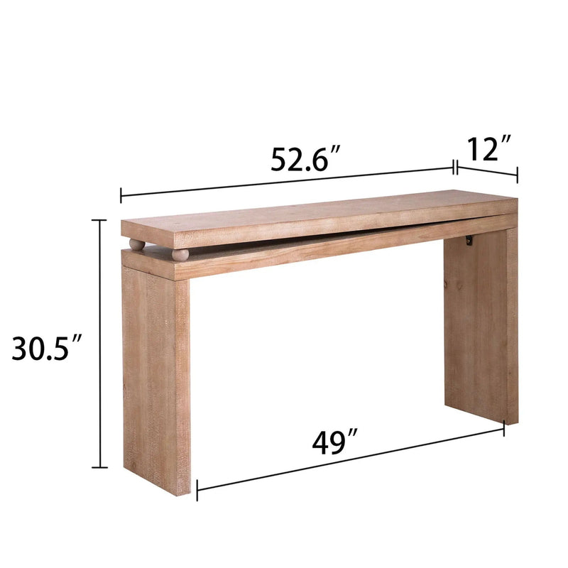 Slim Console Table, Narrow Entryway Table With Bead Detail - Light Natural / Natural by Unique Piece Furniture