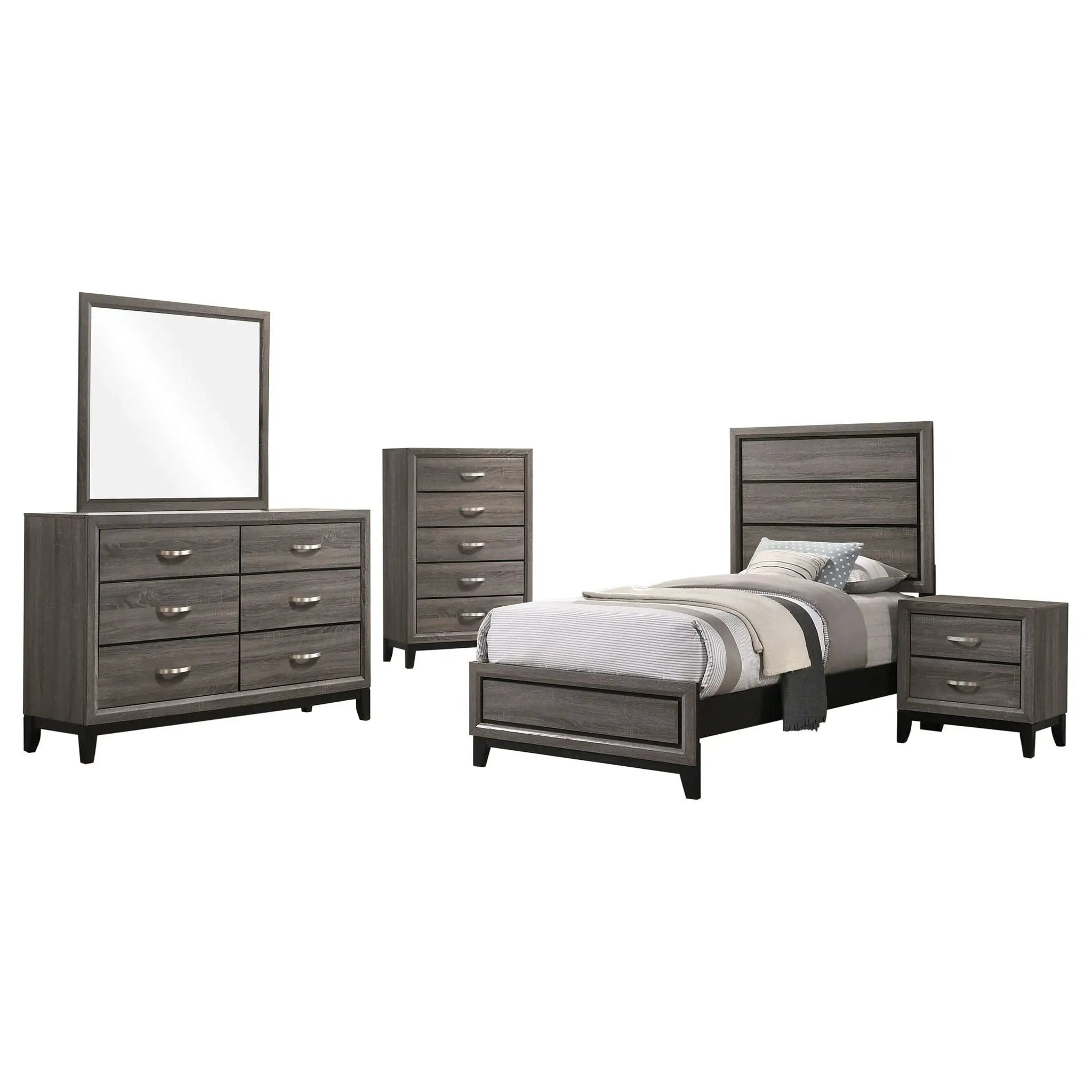 Watson Five-piece Twin Bedroom Set Grey Oak by Unique Piece Furniture