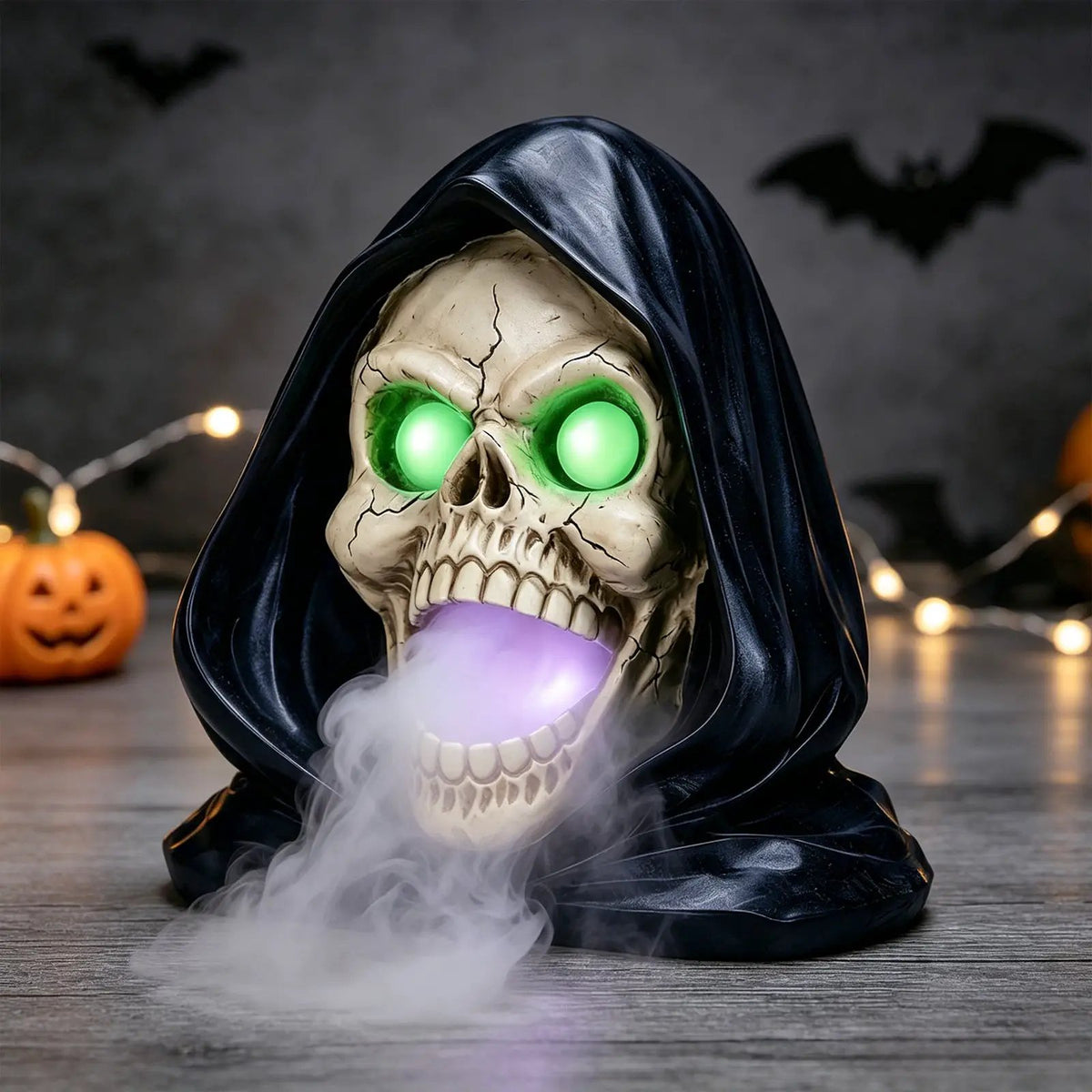 Halloween Grim Reaper Skull Statue with LED Light by HouseOfZazla
