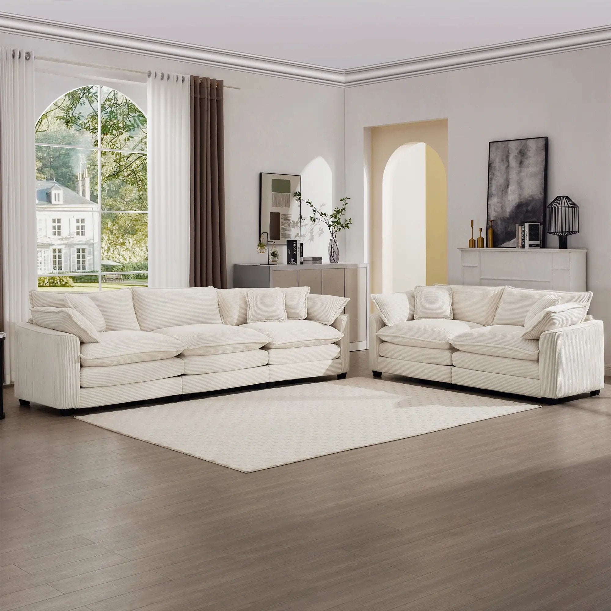 Elegant Oversized Sectional Sofa Set With Deep Seats And Flexible Layout by Unique Piece Furniture