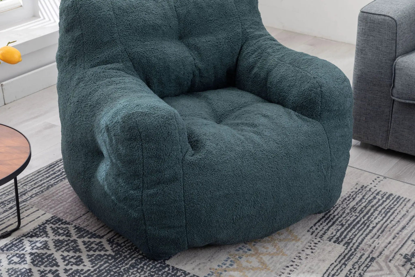 Soft Teddy Fabric Tufted Foam Bean Bag Chair With Teddy Fabric by HouseOfZazla