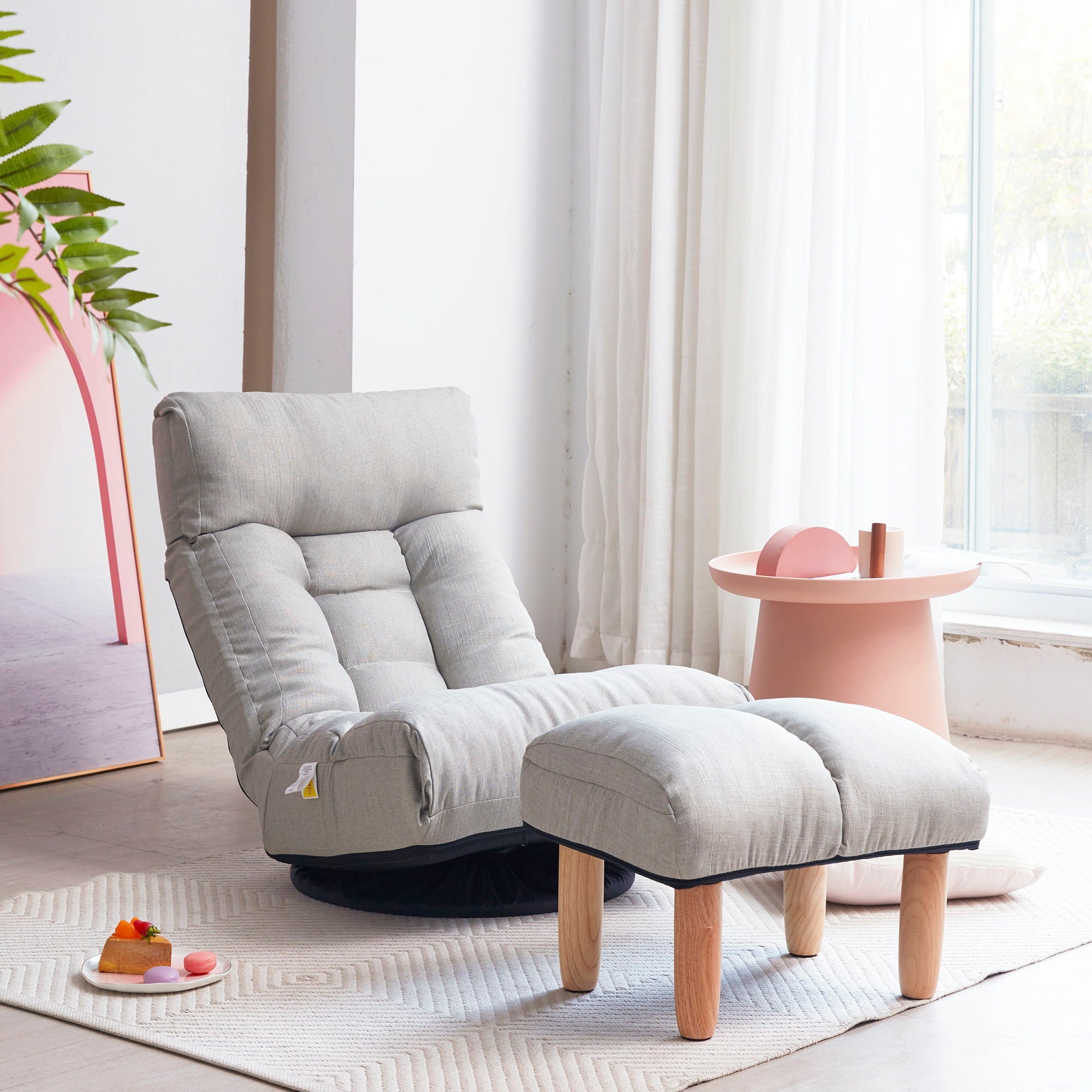 Adjustable Japanese Reclining Floor Chair Sofa With Metal Frame For Living Room by Unique Piece Furniture