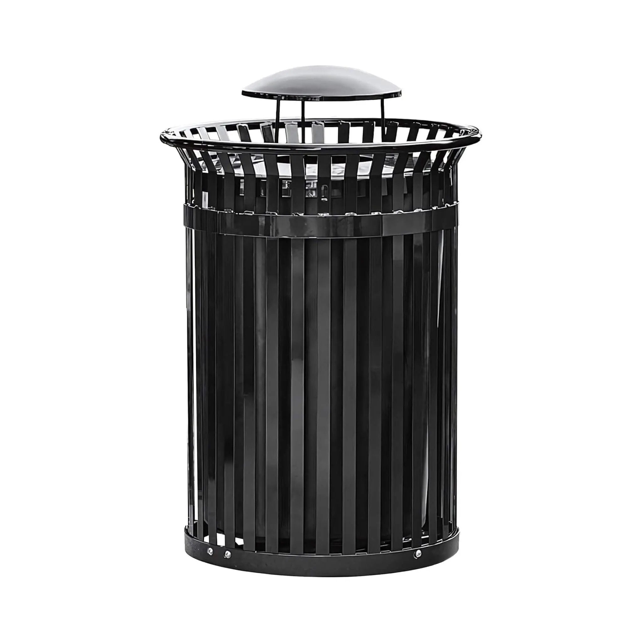 45-Gallon Heavy-Duty Commercial Round Waste Bin With Rain Bonnet Lid (SAK94380) by SAKSBY WHOLESALE