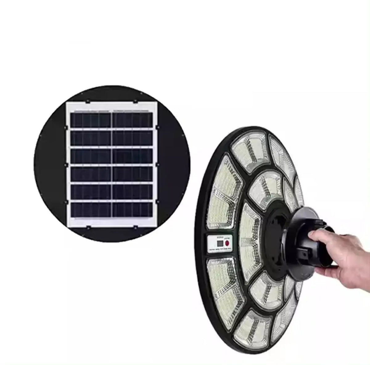 4500W Solar Outdoor Light Round 360° Wide Angle UFO Garden Pole And Wall Street Lights with Remote by Outdoor Solar Outlet