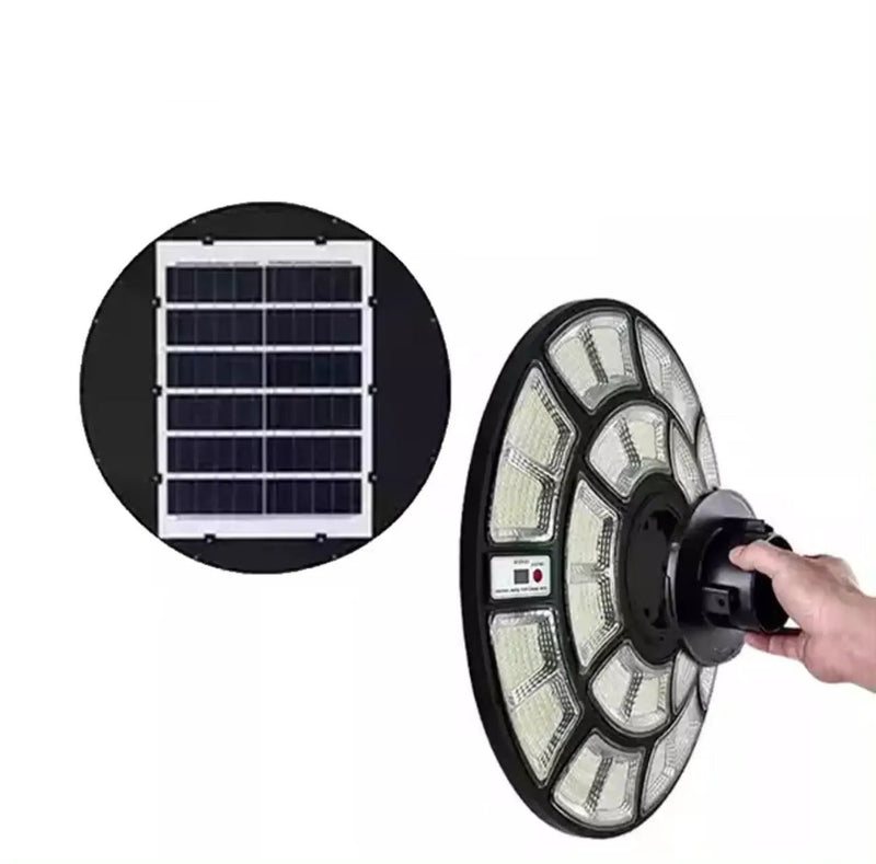 4500W Solar Outdoor Light Round 360° Wide Angle UFO Garden Pole And Wall Street Lights with Remote by Outdoor Solar Outlet