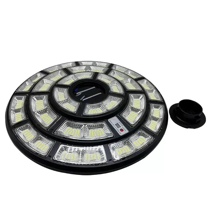 4500W Solar Outdoor Light Round 360° Wide Angle UFO Garden Pole And Wall Street Lights with Remote by Outdoor Solar Outlet