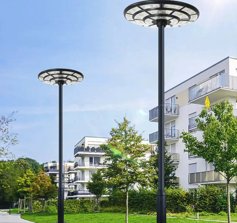 4500W Solar Outdoor Light Round 360° Wide Angle UFO Garden Pole And Wall Street Lights with Remote by Outdoor Solar Outlet