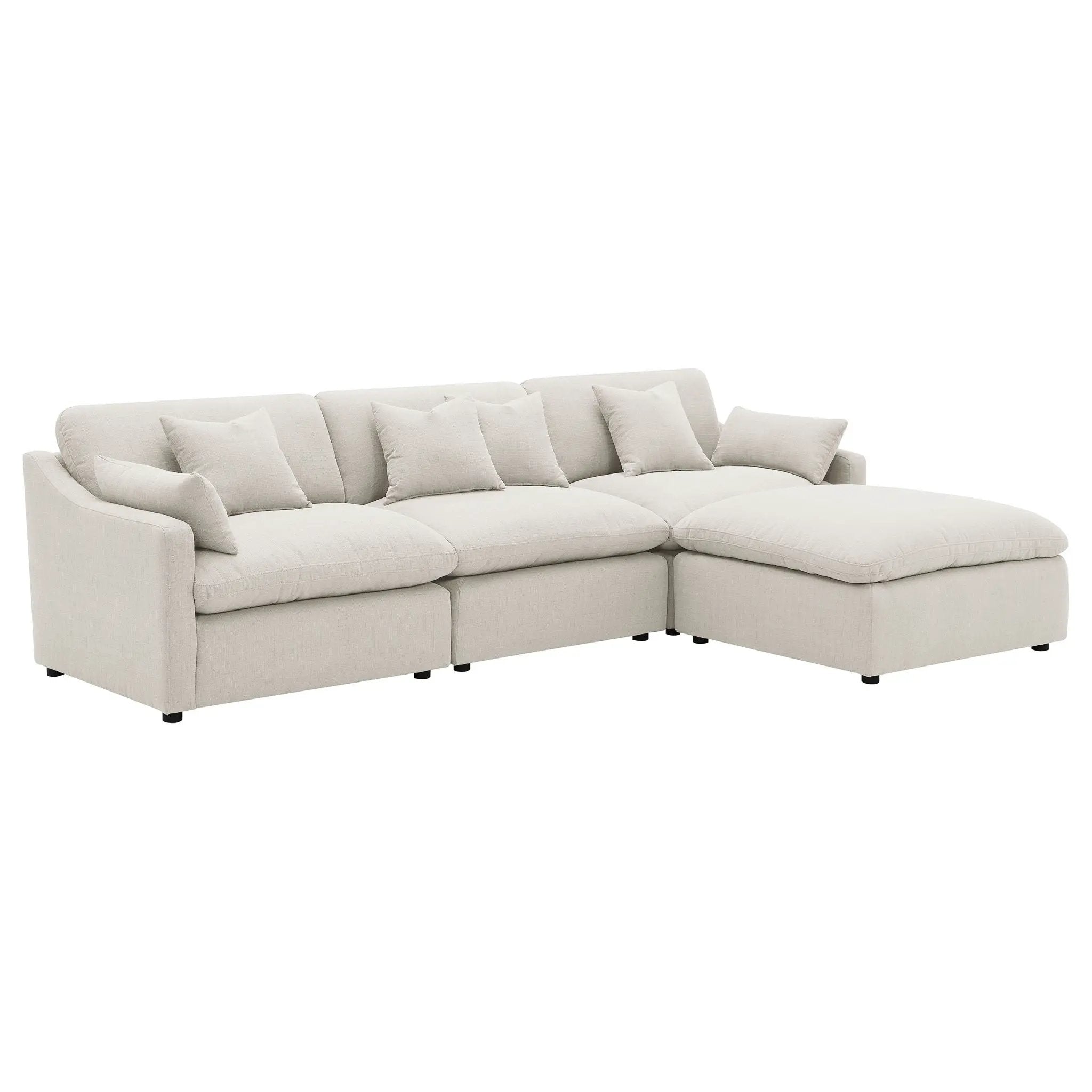 Hobson 4-piece Upholstered Modular Sectional Sofa Ivory by Unique Piece Furniture