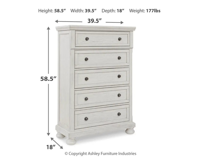 Robbinsdale - Five Drawer Chest - Antique White by Unique Piece Furniture