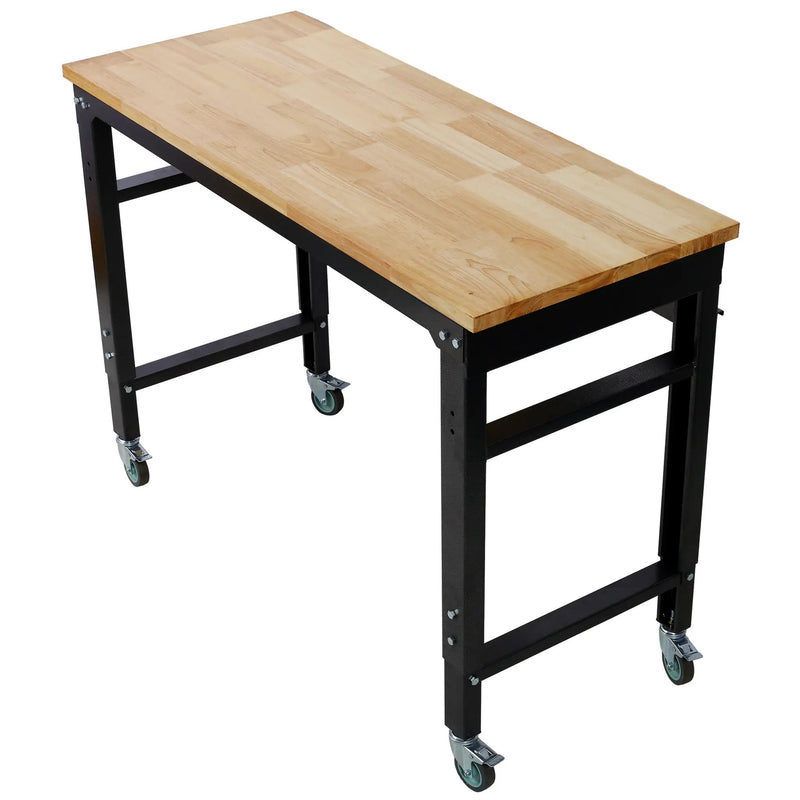 48" Wide Rolling Workbench - Adjustable Height for Workshop by HouseOfZazla