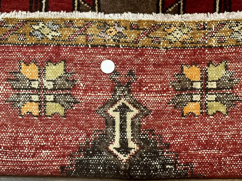 Turkish Yastik Rug 2x3, Geometric Medallion, Small Turkish Wool Rug, Red by Jewel Rugs