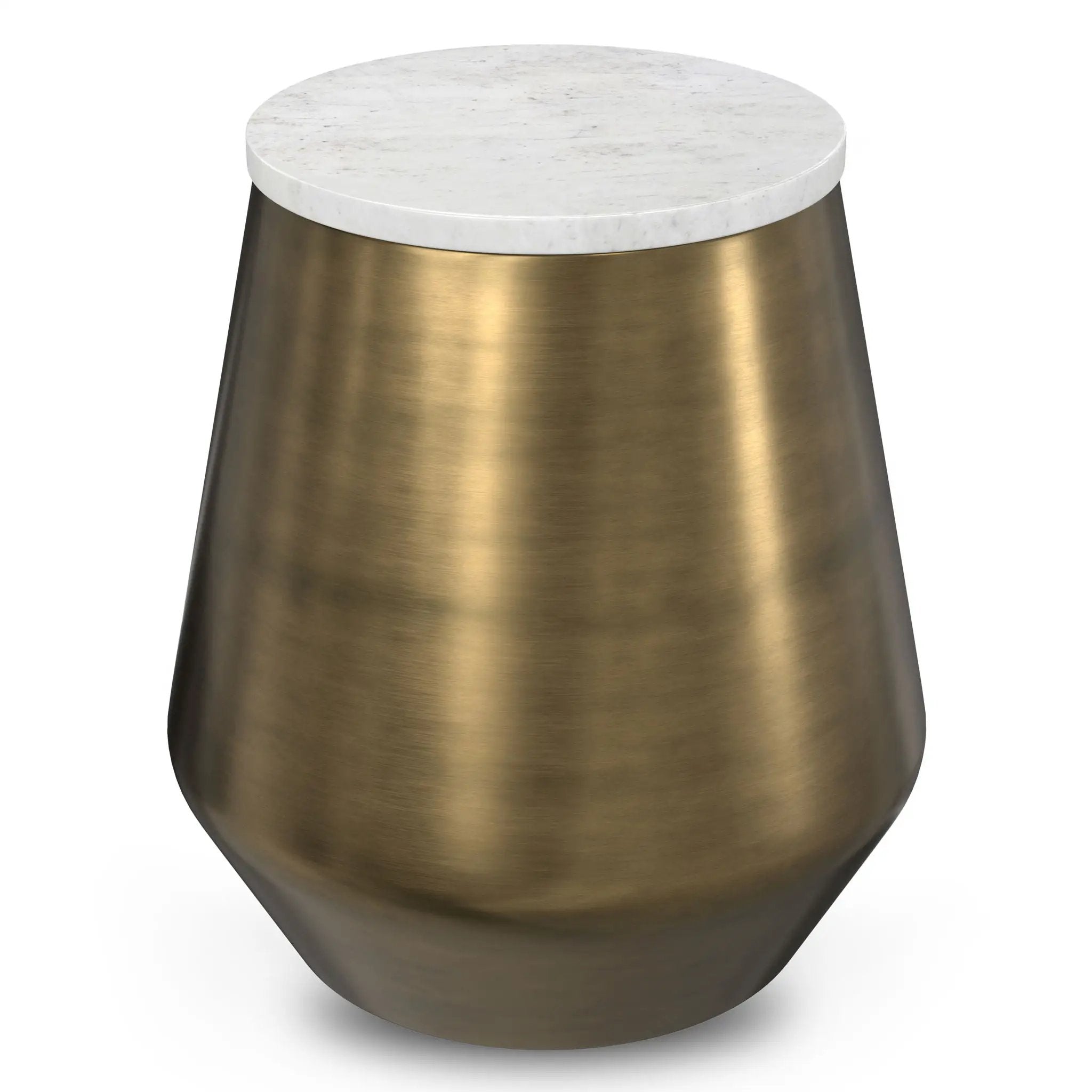 Benning - Side Table - Antique Brass / White by Unique Piece Furniture