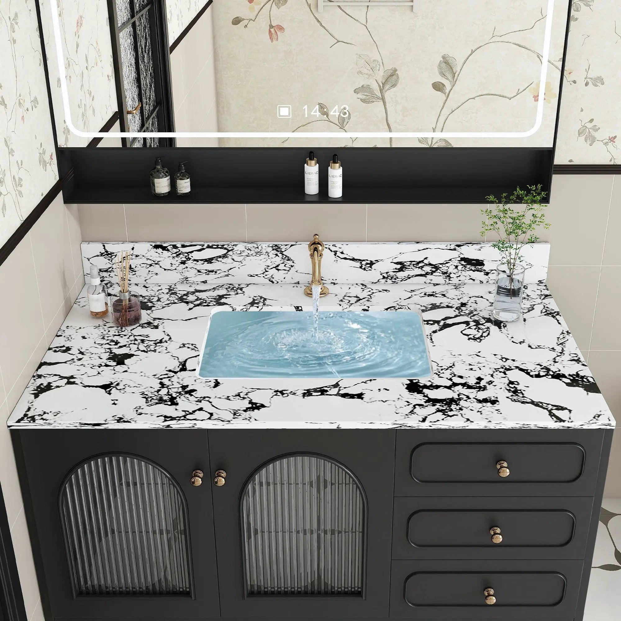 43"x22" Bathroom Vanity Top with Undermount Ceramic Sink and Backsplash by HouseOfZazla