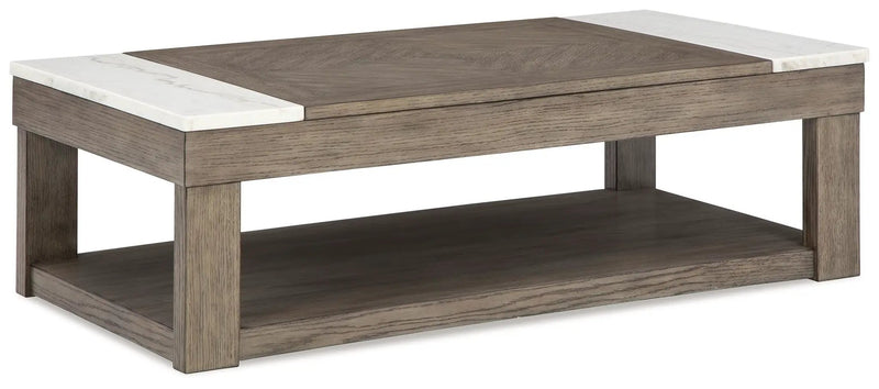 Loyaska - Lift Top Cocktail Table - Grayish Brown / White by Unique Piece Furniture