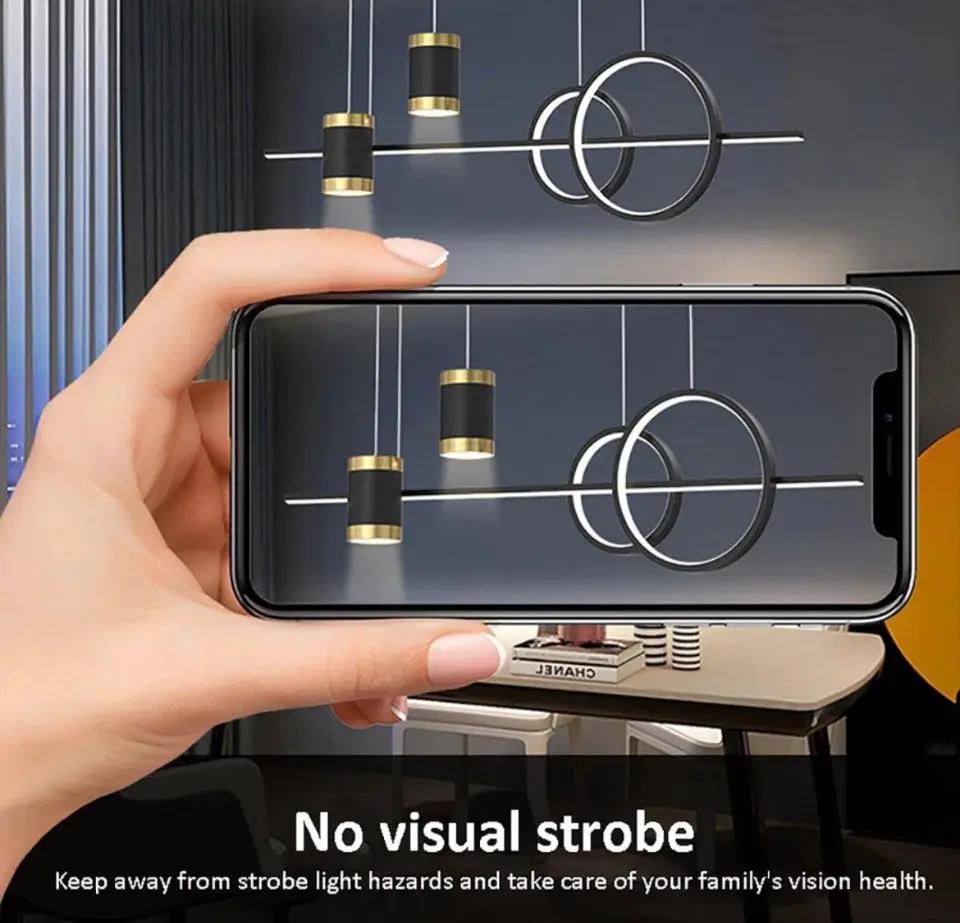 Modern Linear Led Pendant Light,dimmable Led Chandelier With Spotlights by Selzalot