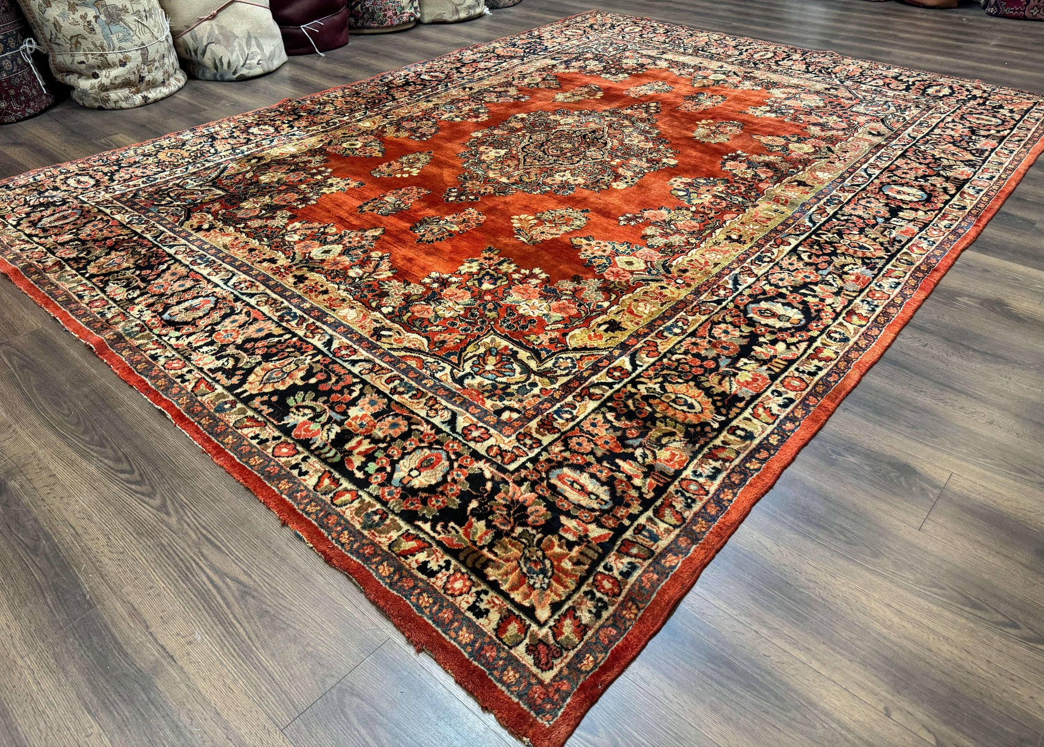 Antique Persian Sarouk Rug 9x12 by Jewel Rugs