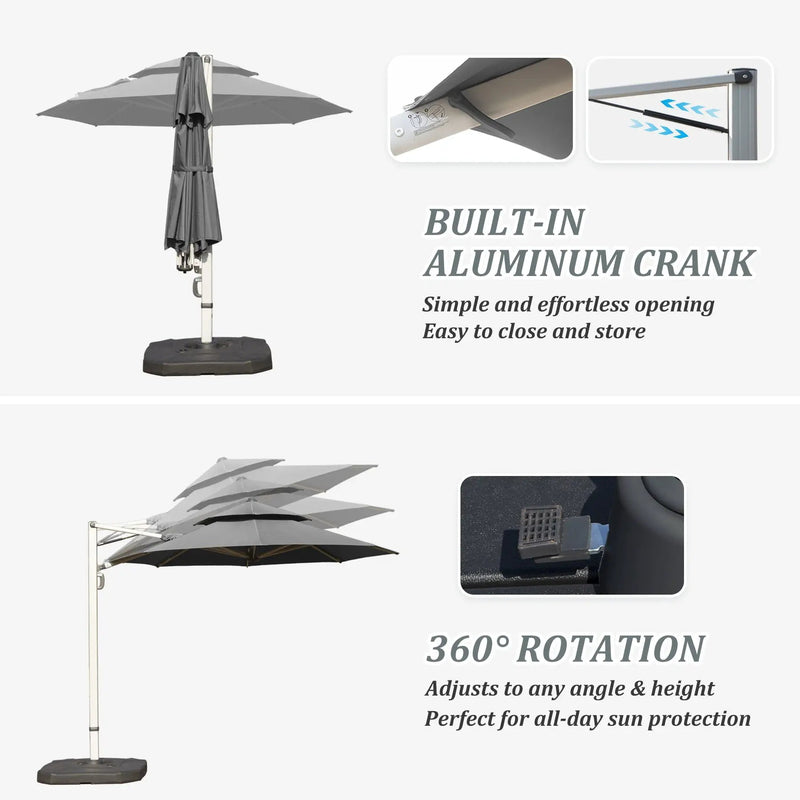 Round Cantilever Umbrella with Center Pole by HouseOfZazla