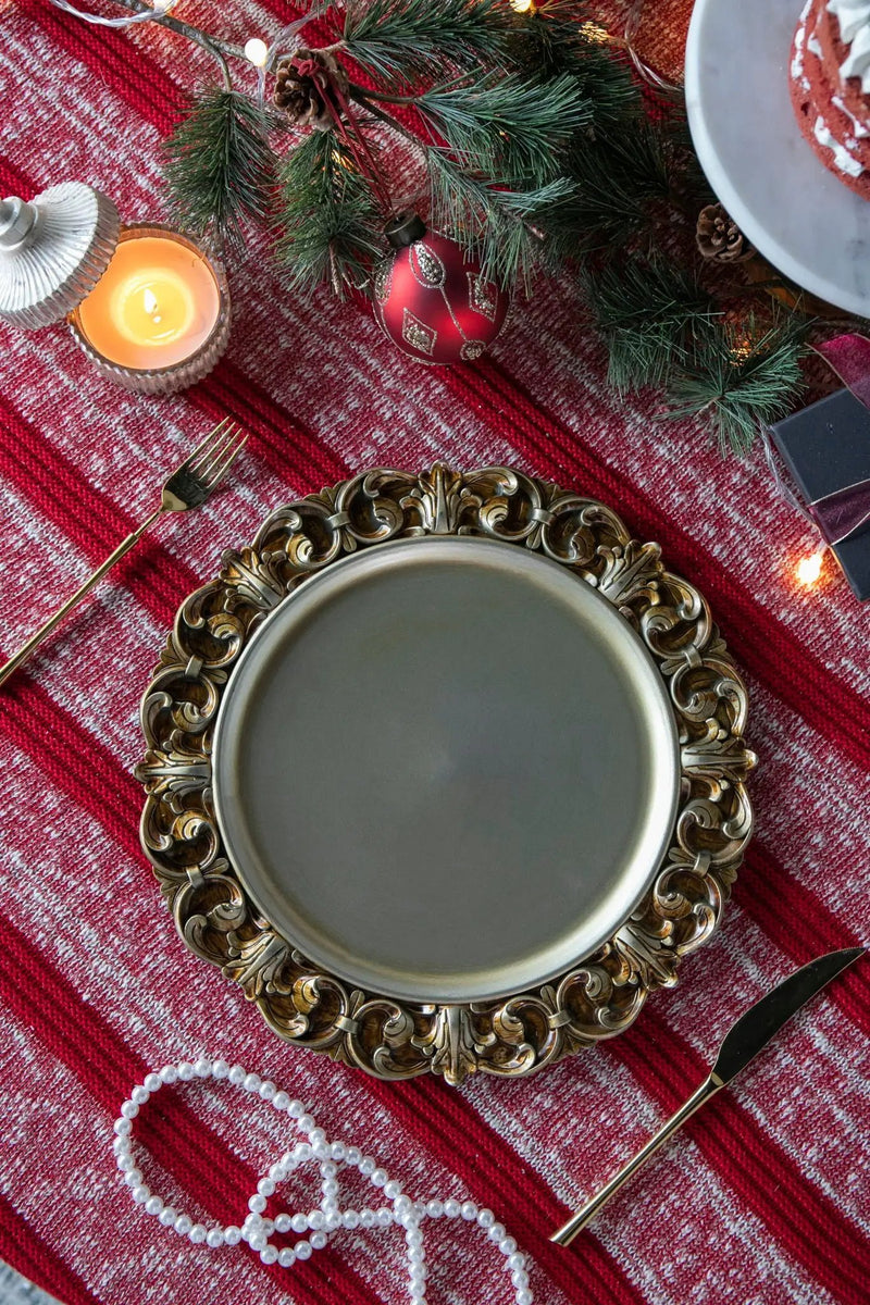 Plastic Charger Plate (Set of 6) - Gold by HouseOfZazla