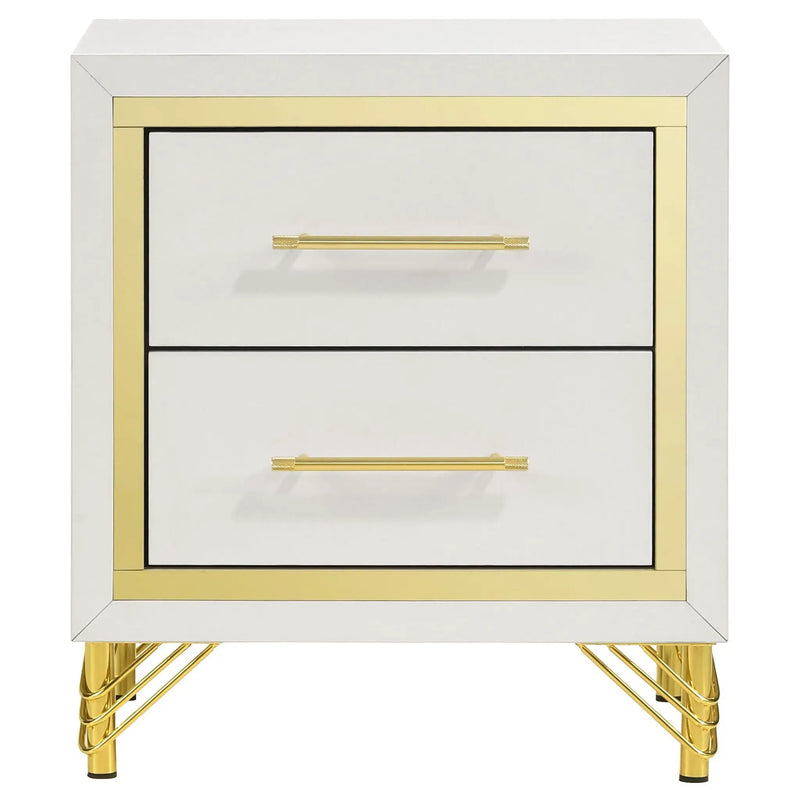 Lucia 2-drawer Nightstand Bedside Table White by Unique Piece Furniture
