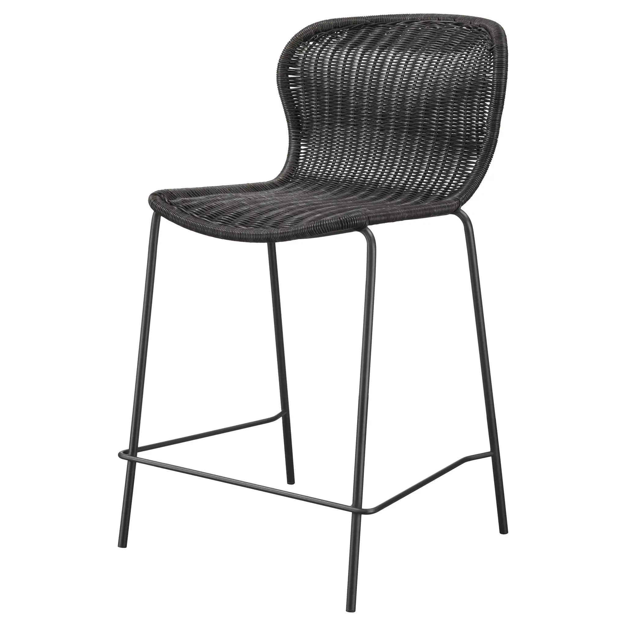 Mckinley Faux Rattan Metal Counter Chair Brown (Set of 2) by Unique Piece Furniture