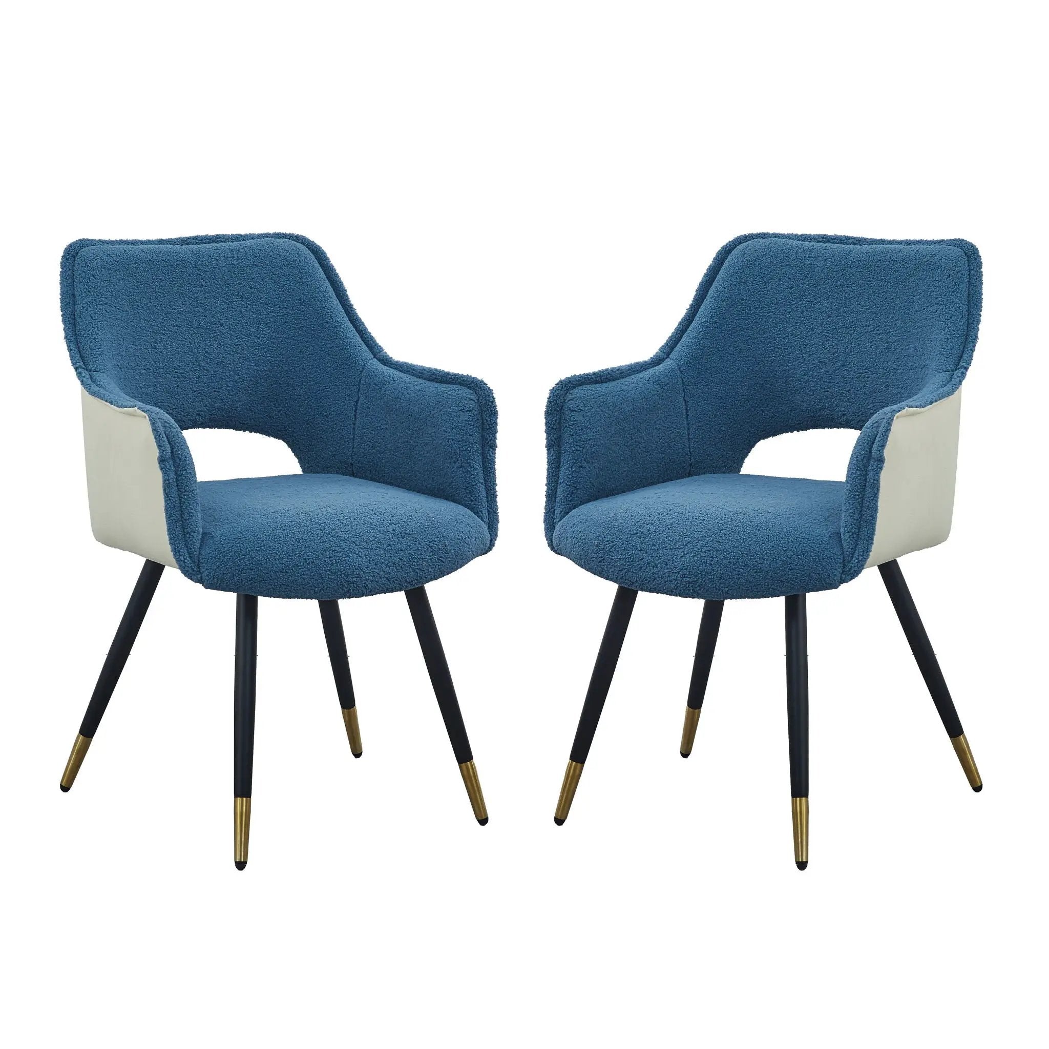 Side Chair, Living Room Bedroom Kitchen Vanity Accent Chair (Set of 2) - Blue by Unique Piece Furniture