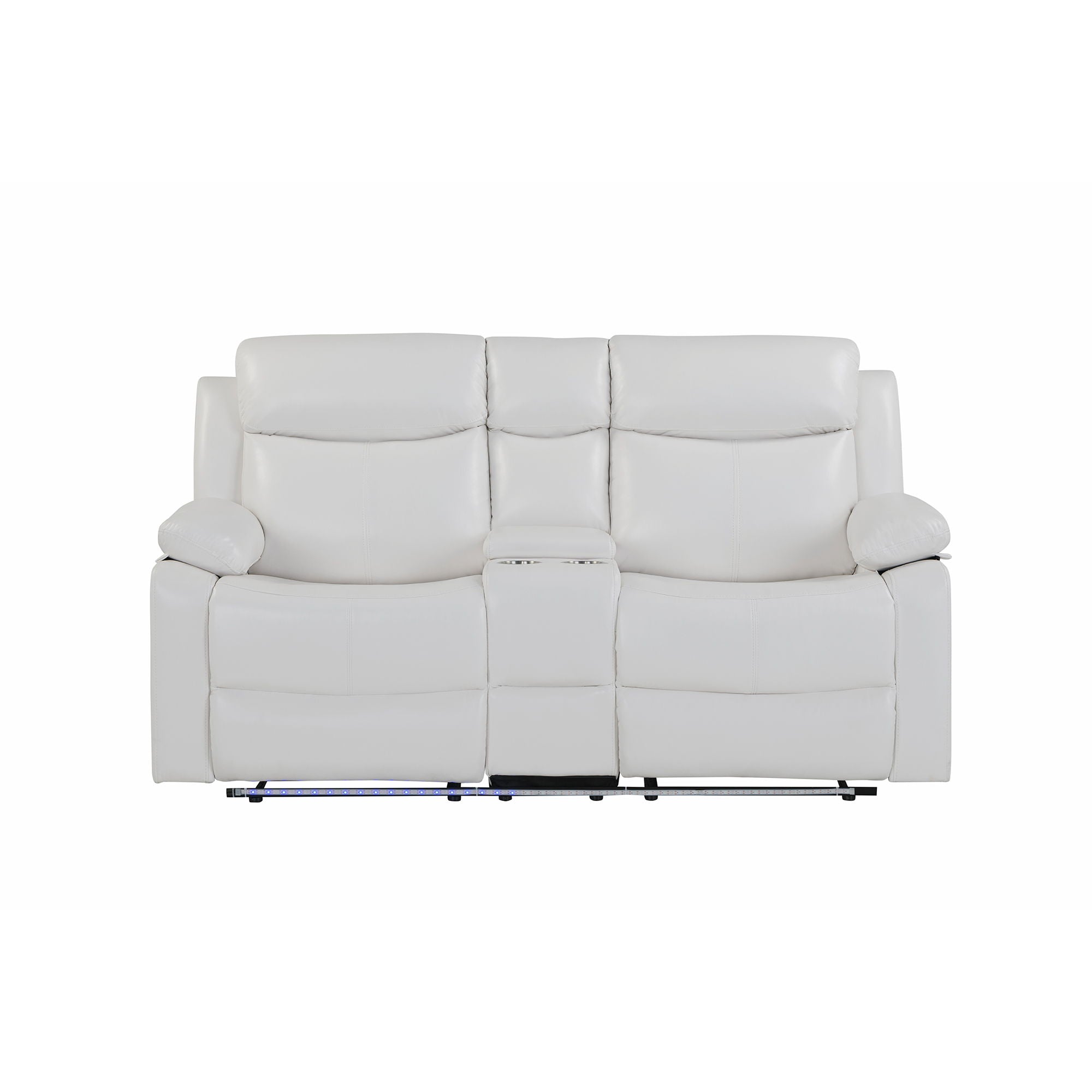 Blanche - Console Reclining Loveseat With LED Lights And Speakers by HouseOfZazla