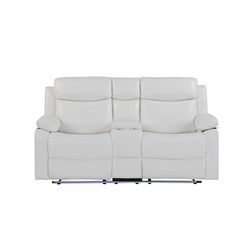 Blanche - Console Reclining Loveseat With LED Lights And Speakers by HouseOfZazla