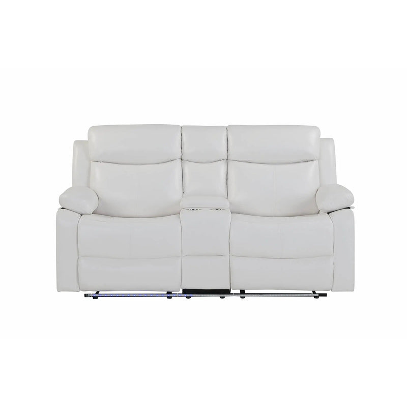 Blanche - Reclining Set With LED Lights, Speaker by HouseOfZazla