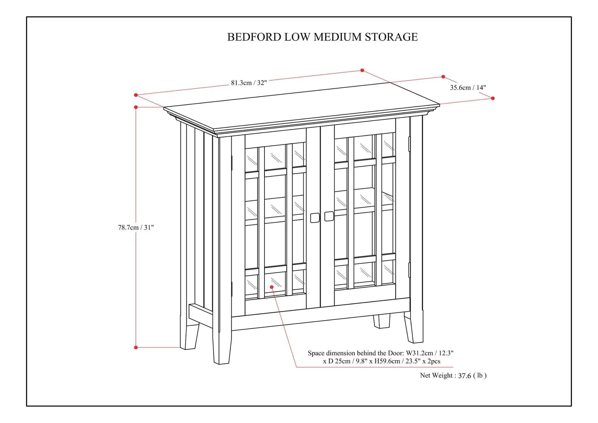 Bedford - Low Storage Media Cabinet - Farmhouse Gray by HouseOfZazla