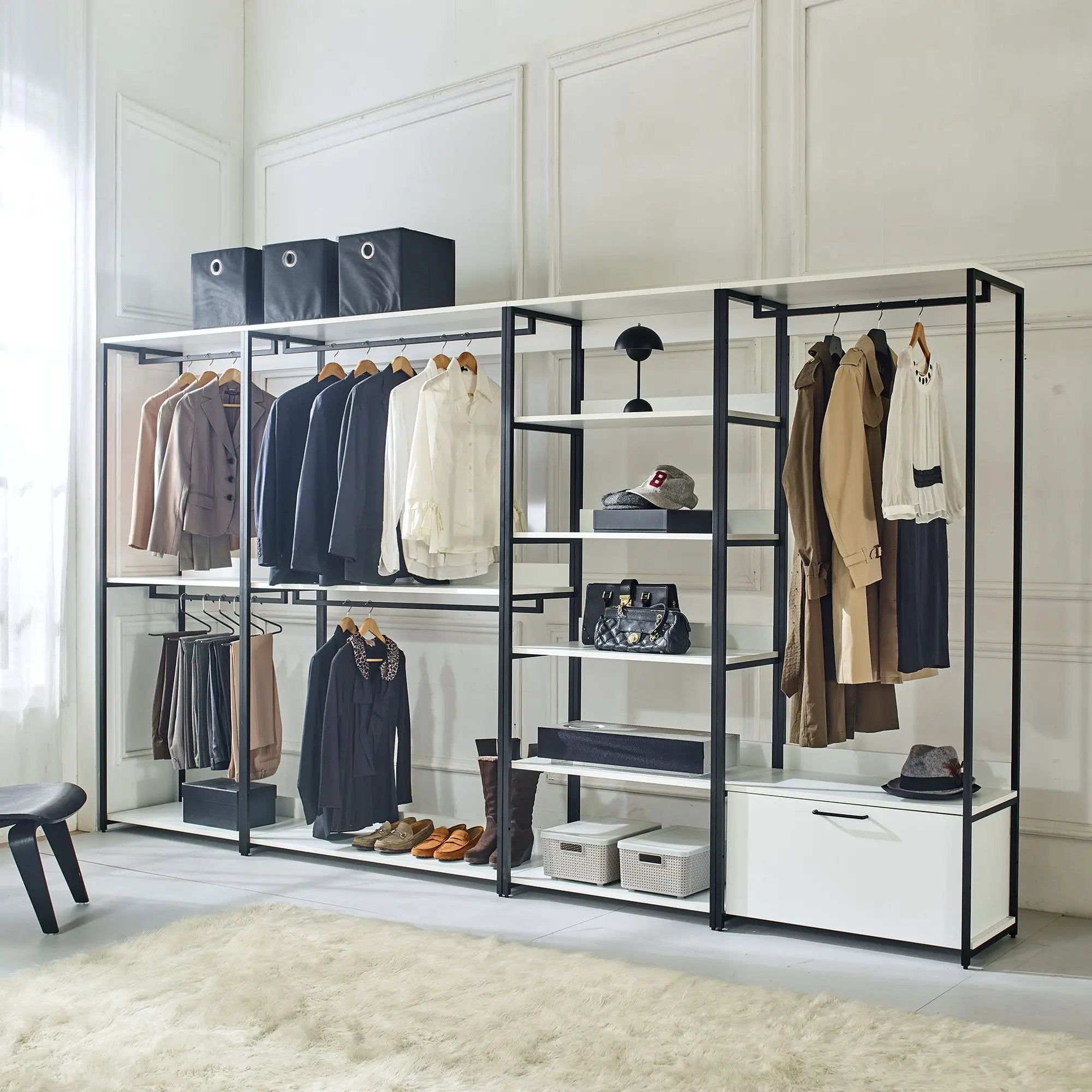 Fiona - Freestanding Walk-In Closet System - White by HouseOfZazla