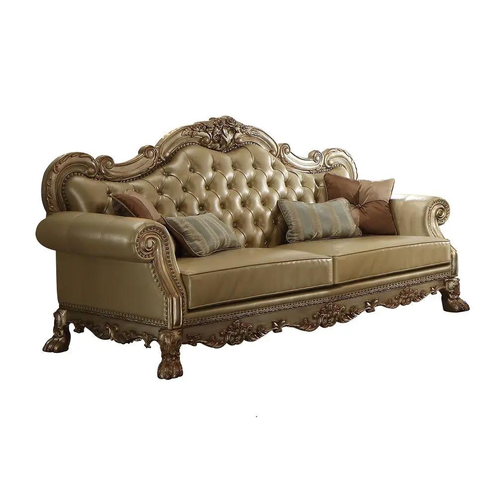 Dresden - Sofa - Bone PU & Gold Patina by Unique Piece Furniture