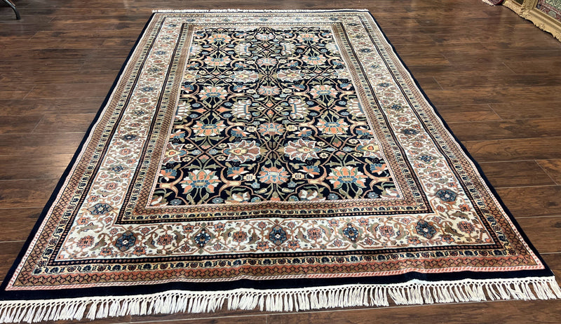 Indo Persian Bidjar Rug 6x10, Vintage Handmade Wool Carpet, Allover Pattern by Jewel Rugs