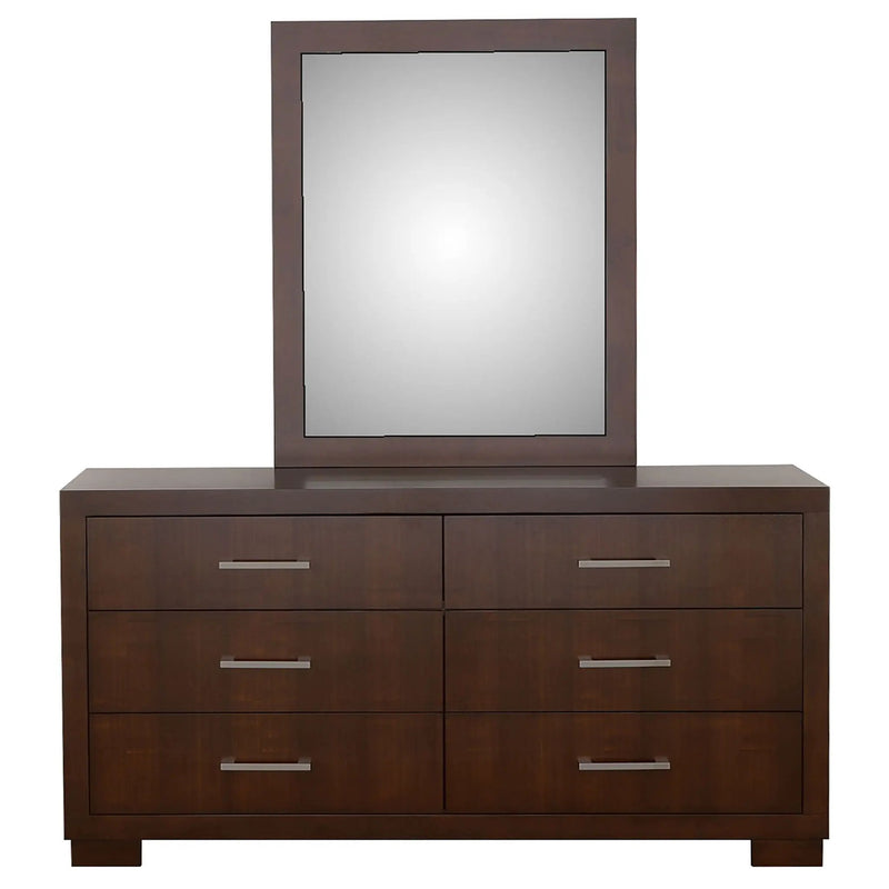 Jessica 6-drawer Dresser with Mirror Cappuccino by Unique Piece Furniture