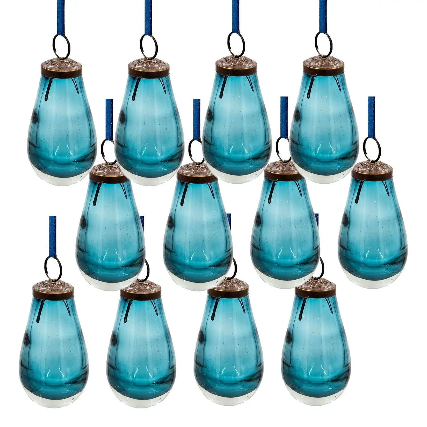 Luster Tear Drop Ornament, Glass Decorative Hanging Christmas Tree Ornaments For Holiday Party Decorations (Set of 12) by HouseOfZazla