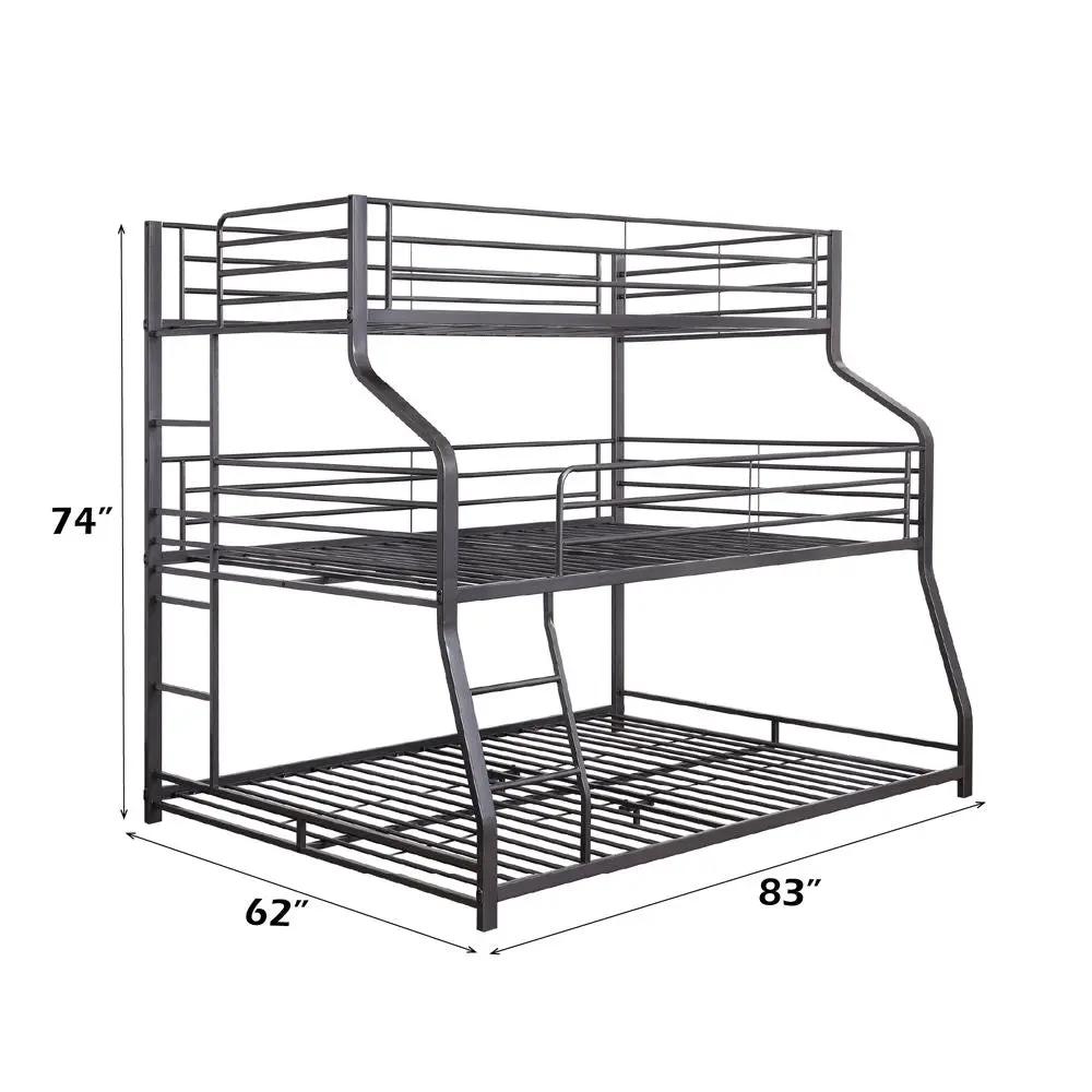 Caius II - Twin Over Full/Queen Bunk Bed - Gunmetal by Unique Piece Furniture