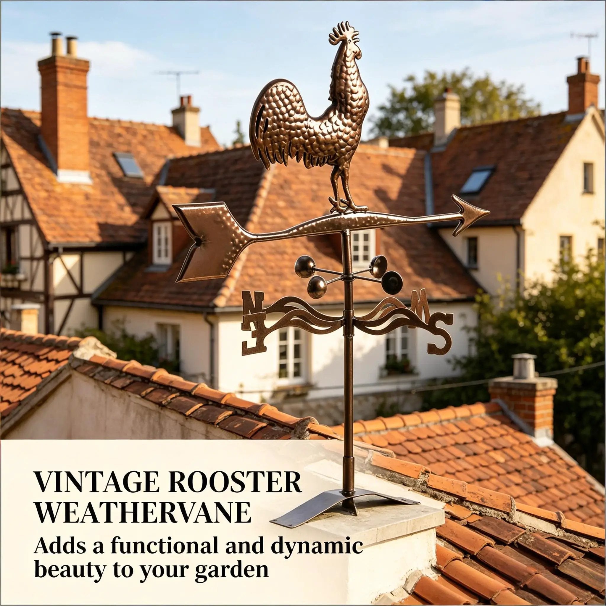 Roof Mount Wind Direction Indicator - Classic Rooster Weathervane by HouseOfZazla