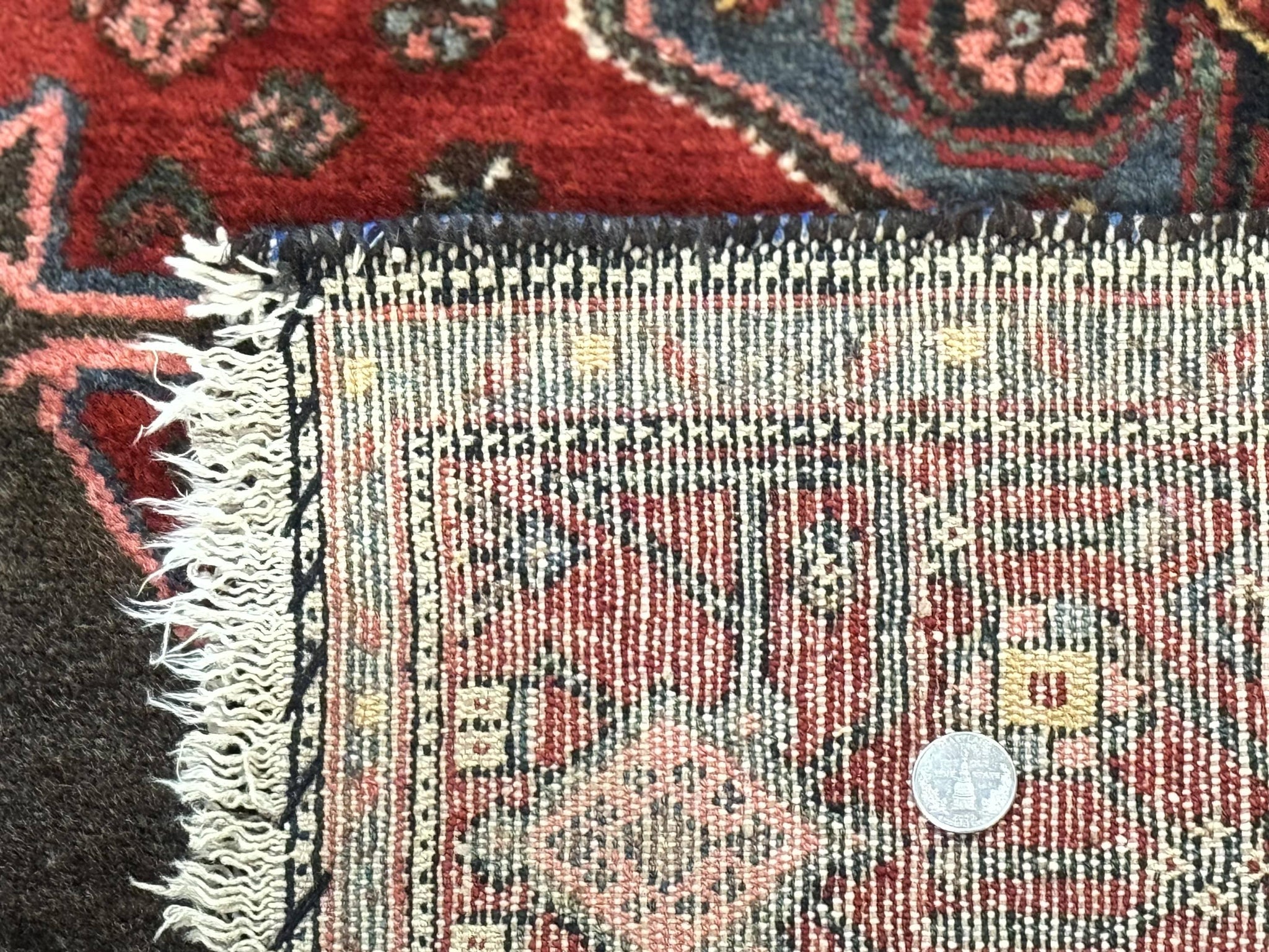 Antique Persian Tribal Rug 5x7, Geometric Wool Carpet, Kurdish Senneh Rug by Jewel Rugs