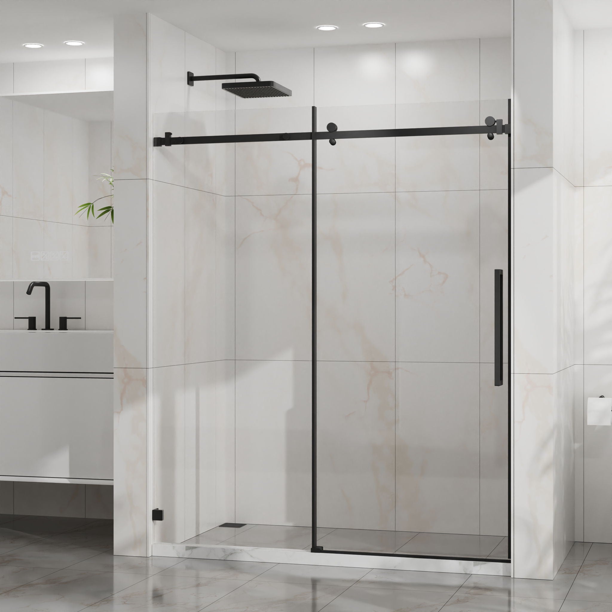 Frameless Tub Sliding Shower Door With Easy Clean Coating by HouseOfZazla