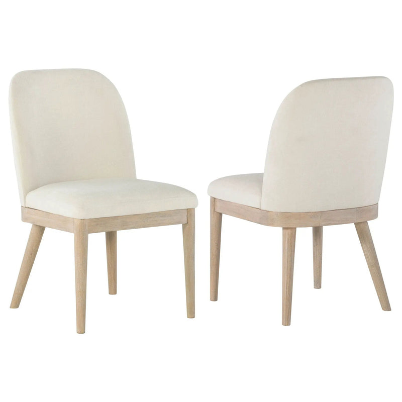 Solano Upholstered Dining Side Chair Beige (Set of 2) by Unique Piece Furniture