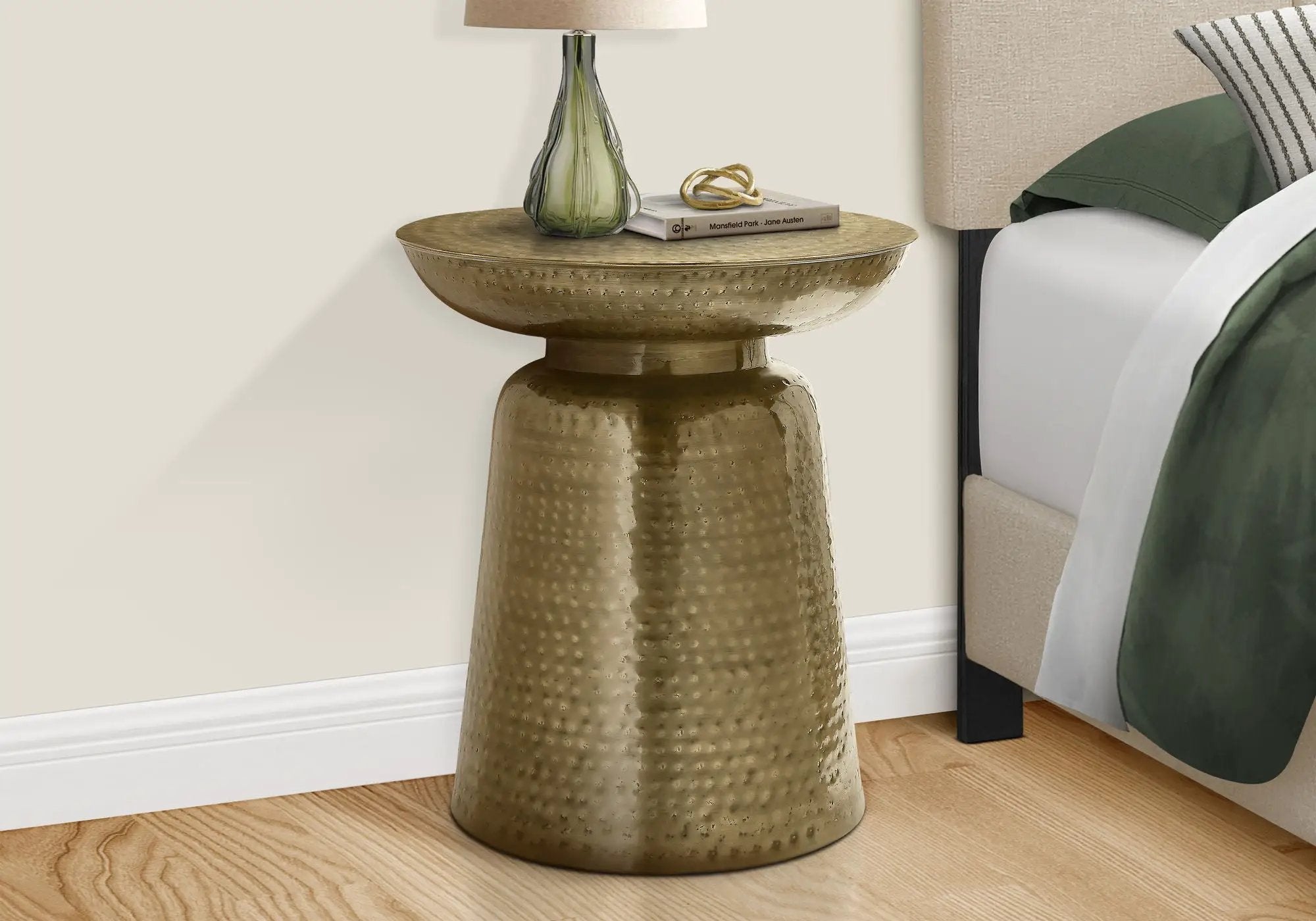 Drum Accent Side Table, Hammered Texture by HouseOfZazla