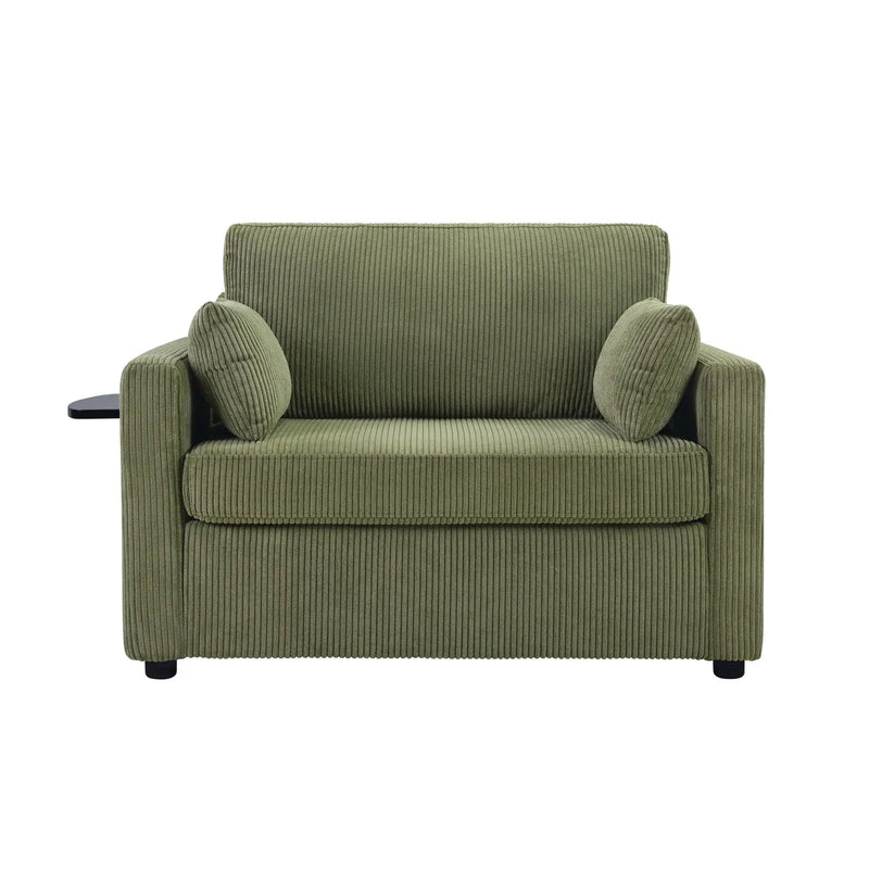 Sleeper Sofa With Foldable Mattress, USB Ports, Side Table & Storage Pocket by Unique Piece Furniture