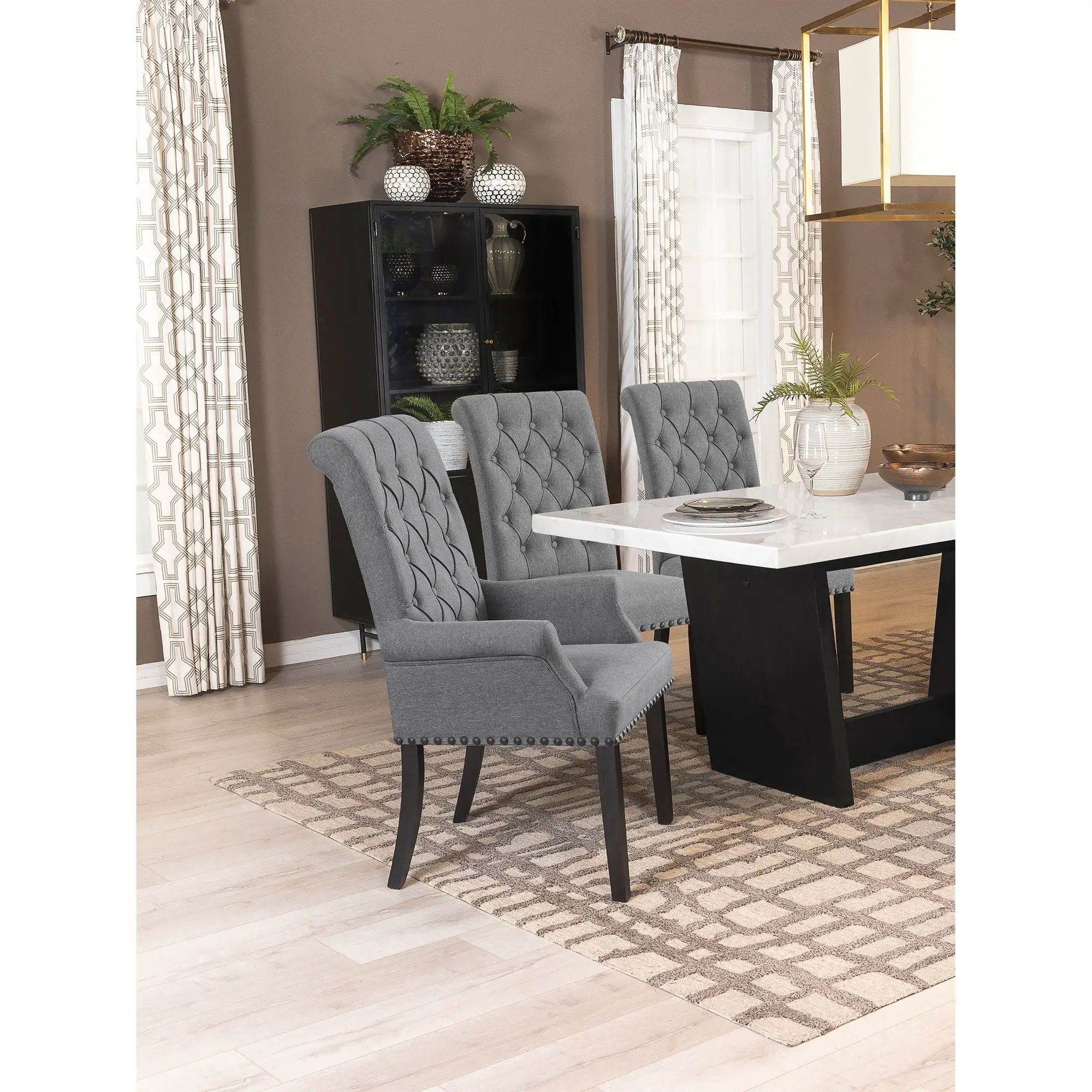 Tufted Arm Chair With Nailhead Trim by HouseOfZazla