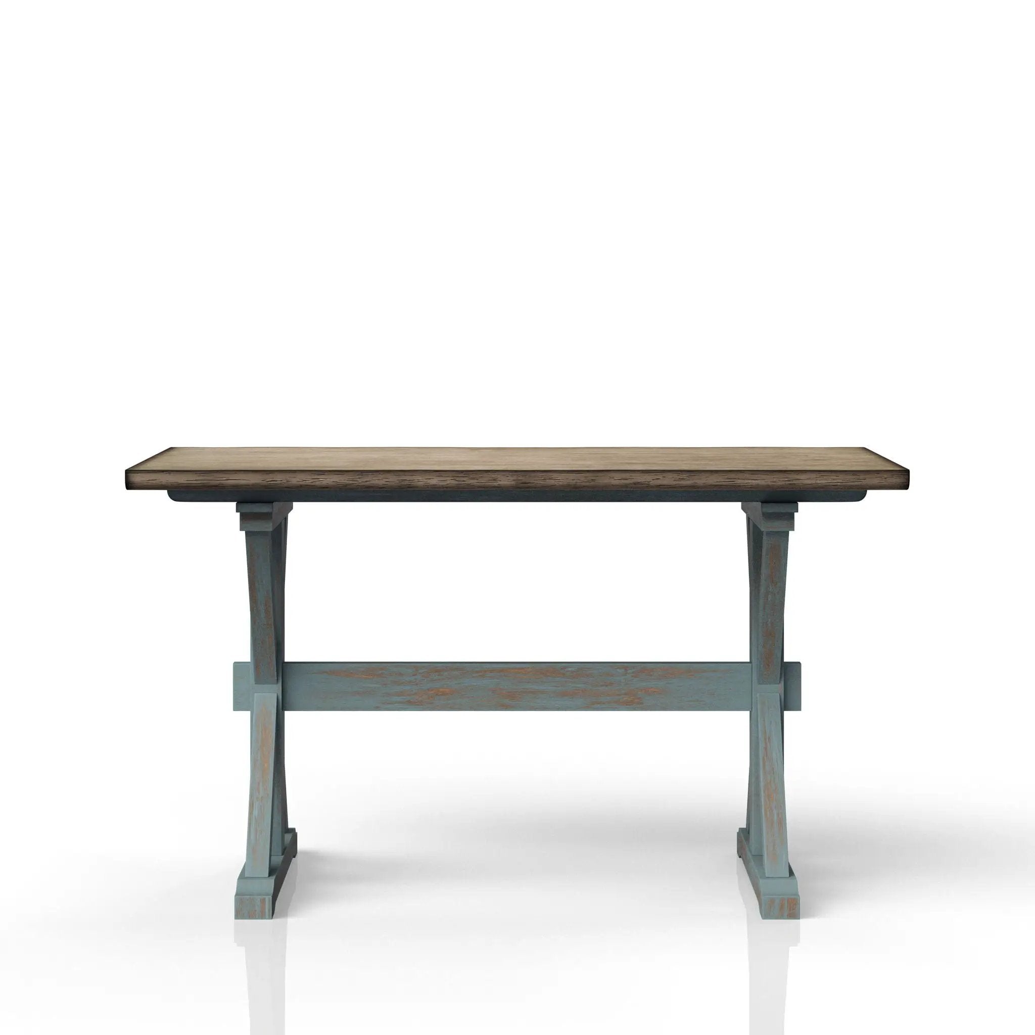X Based Counter Height Dining Table - Aqua Blue by Unique Piece Furniture