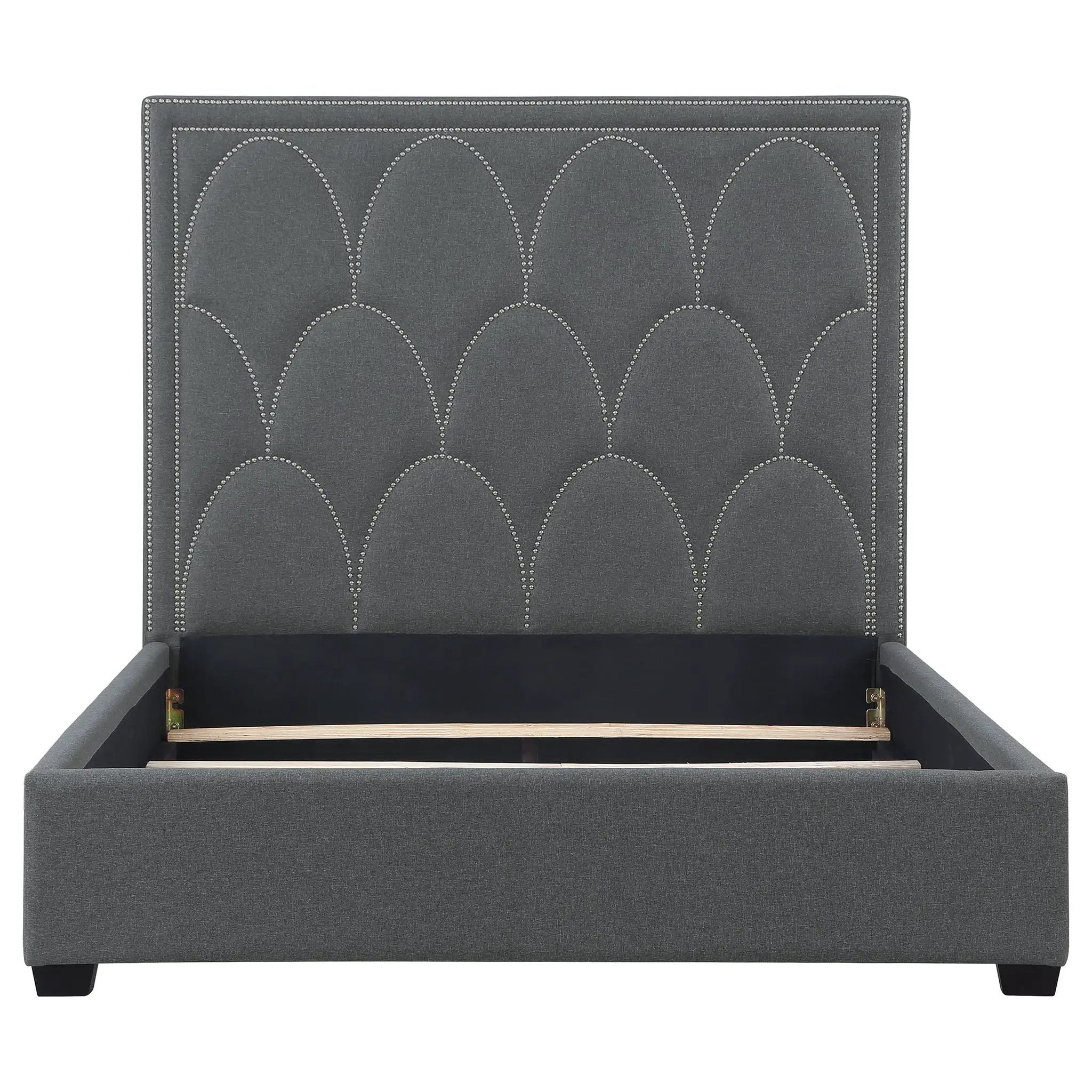 Bowfield Upholstered Queen Panel Bed Charcoal by Unique Piece Furniture