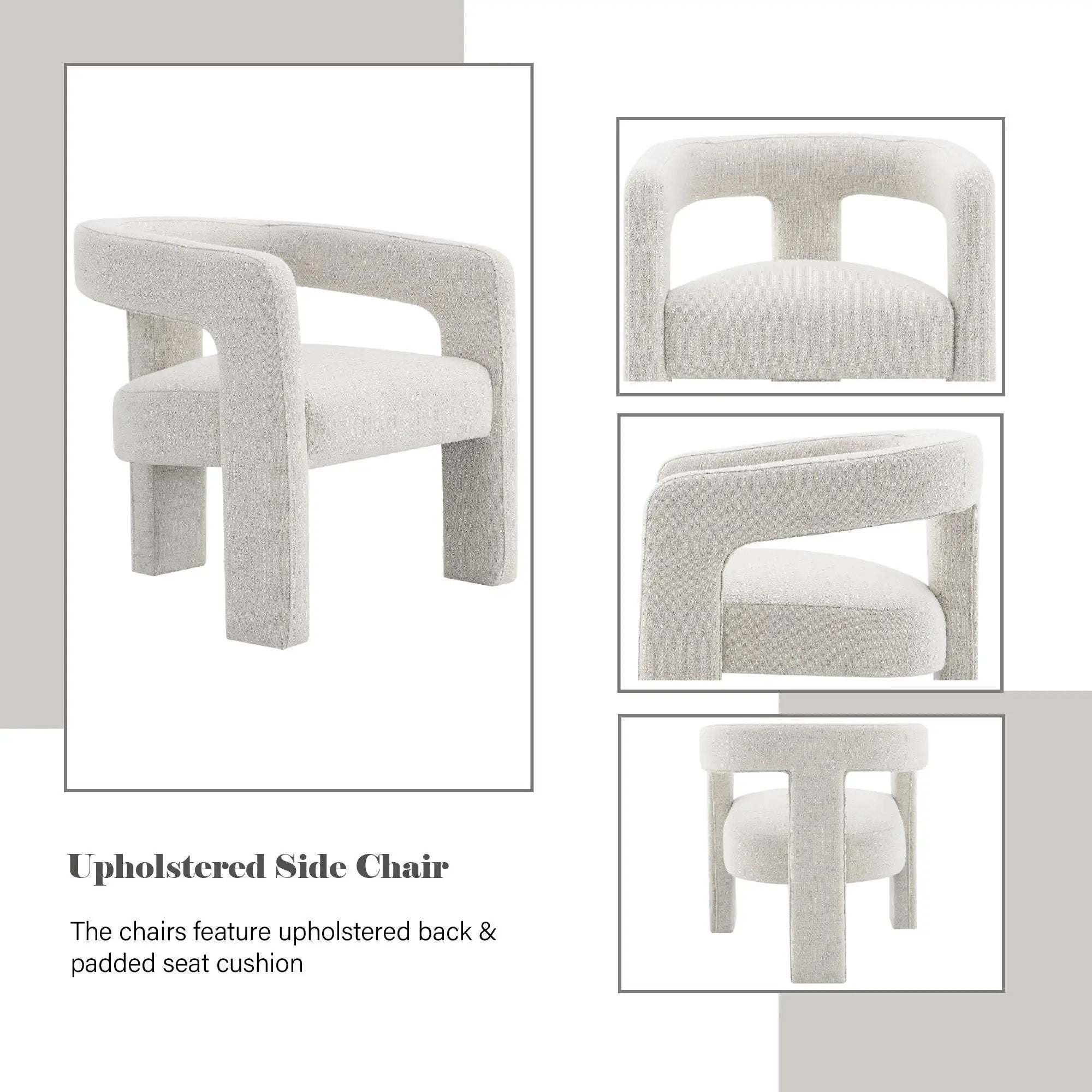 Lomas - Boucle Side Chair (Set of 2) - Beige by Unique Piece Furniture
