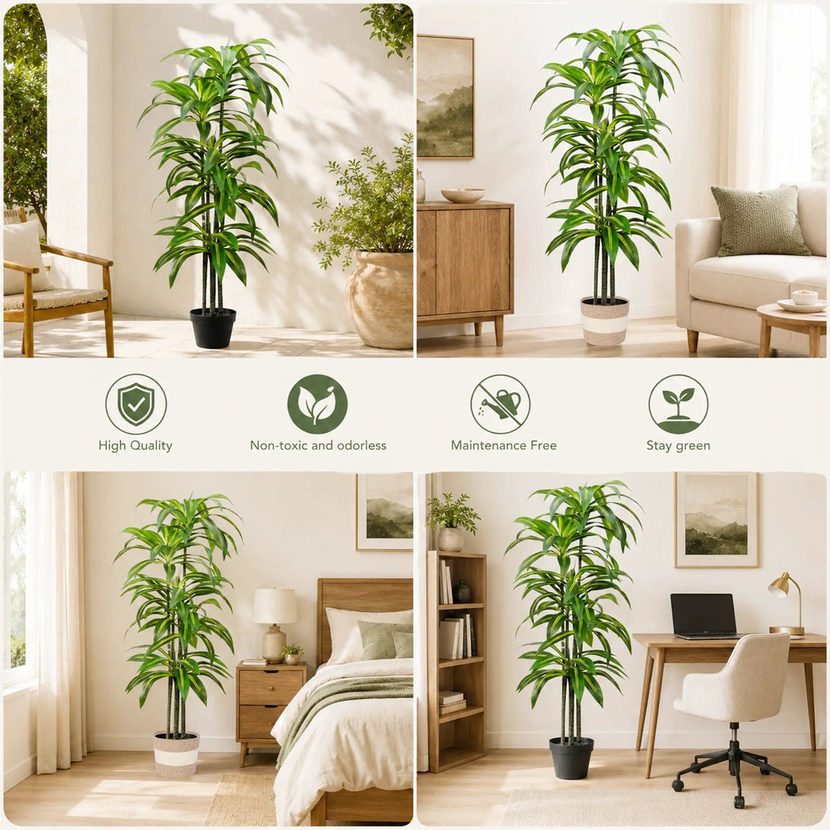 Dracaena Artificial Plant Indoor - 5.5FT by HouseOfZazla