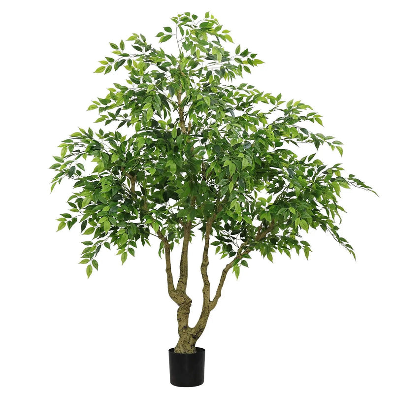 Artificial Banyan Tree With A Trunk And Lifelike Leaves, For Indoor And Outdoor Use - Green by Unique Piece Furniture