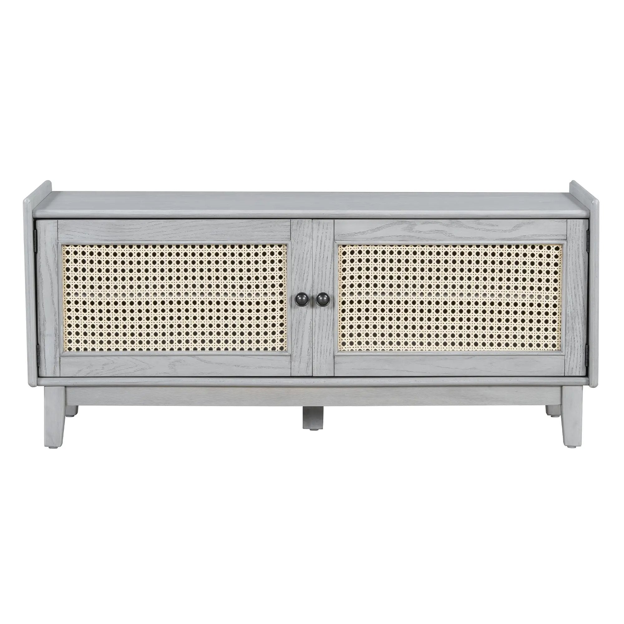 TREXM Boho Rattan Entryway Bench with Storage by HouseOfZazla